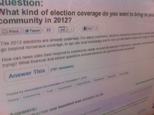 Election 2012 Forum Screenshot